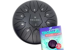 XALANI Zungentrommel Pure Harmony – Klangvolle Steel Tongue Drum (6 Zoll, 11 Töne, C-Dur) – Inkl. Einsteigerheft für sofortiges Spielen
