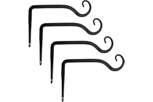 Mkouo 4 Pcs Wall Hook Hanging Plant Bracket, Decorative Straight Plant Hanger for Bird Feeders, Planters, Lanterns, Wind Chimes, Indoor Outdoor, 15cm