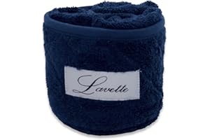 CA' D'ORO Cestino Lavette 100% Cotone 350 gr/mq con trapuntatura (Navy, 3 Lavette)