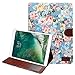 Produktbild elecfan iPad Pro 10.5 Zoll Hülle, Blumen-Tuch Mädchen Niedlich Smart Cover Flip Folio Schutzhülle mit Ständer Funktion und Dokumentschlitze für Apple iPad Pro 10.5 Zoll Tablet - Blau