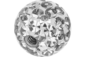 PIERCINGLINE Universelle Schraubkugel | KRISTALLE + EPOXY | Piercing Aufsätze Kugel Ersatz | Farb & Größenauswahl