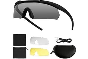 ‎FEYACHI Feyachi Schießbrille mit 3 Austauschbaren Gläsern, Schutzbrille ​Schlagfester Augenschutz, UV-400-Schutz