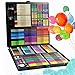 Produktbild NEWELLYY 288-Stück Kunst Set, Malerei & Zeichnung Set, Weihnachtsgeschenk für Jungen & Mädchen, Kinder Urlaub Geschenke, Grundschüler Lernen Malwerkzeuge Kombination aus Holz