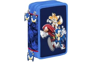 Selezione Cartoleria Varzi Dal 1956 Astuccio Completo 3 Zip Sonic