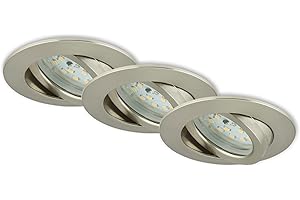 ‎BRILONER BRILONER LED Einbauleuchten Attach matt-nickel 3er Set Deckenspot Lampen