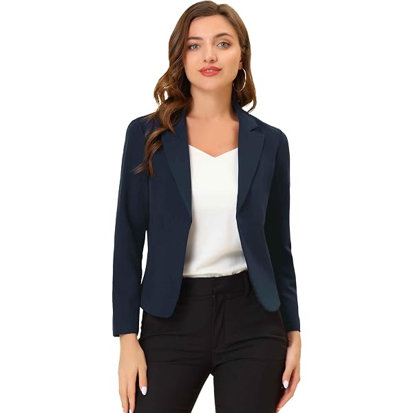 Giacca Blazer Donna Elegante Allegra K - Giacchetta Corta Per Ufficio E Lavoro, Apertura Anteriore