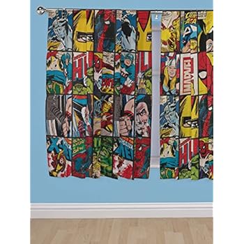 Marvel Comics Red Blue Superheroes The Avengers Curtains 66 X72