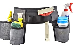 Kleemeiero Werkzeuggürtel aus Leder Reinigungswerkzeug Gürtel verstellbarer Nylongürtel Werkzeugschürze Professional Gürteltasche Haushalts Werkzeug-Tasche Für Handwerker, Tischler, Elektriker