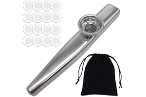 DDKY Kazoo Metal Kazoo Instrument Mit 16 Membranen Und Einer Aufbewahrungstasche, Metall Für Kinder Und Musikliebhaber,Kazoo Instrument Kinder
