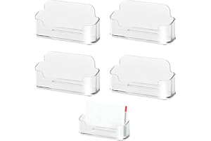ZISHAN 4 Pieces Business Card Holders Display, Business Cards Display Stand Business Cards Storage Transparent Business Card Case Suitable For Business Cards For Desk, Worktop, The Helpdesk