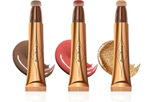 Fengyang® 3Pcs Evidenziatore in stick 3 in 1 per fard cremoso, Fard Liquido per guance Bastone per trucco illuminante Contouring Pen Liquid Blush & Highlighter Makeup (B)