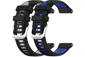 Huabao 22mm Bracelet Compatible avec Garmin Forerunner 265 / Garmin vivoactive 4,Ajustable Silicone Sport Band Remplacement Bracelet