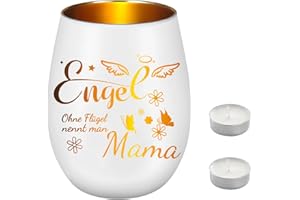 ‎RAVEPARTY Muttertagsgeschenke für Mama, Gravur Windlicht mit Kerzen, Teelichthalter, Adventskalender Wichtelgeschenke für Beste Mutter, Geschenke für Mama zum Geburtstag