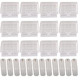 GTIWUNG 12Pcs Boîte à Piles en Plastique(4 Cellules), Boîte de Rangement pour Piles, Boîte à Piles pour AA et AAA + 12Pcs Con