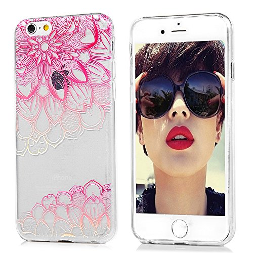 Badalink Case für iPhone 6/iPhone 6S(4,7 Zoll) TPU Handytasche Flexibel Glatt Weiche Gemalt Relief Schutzhülle Bumper Case Handycover Handyhülle Rose Blumen - 2