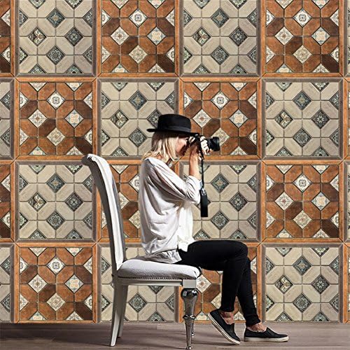 12pcs 3D Anti-Skid Wear-Resistant Flooring Stickers Floor Tiles Waterproof Stickers 55inch. (AB)