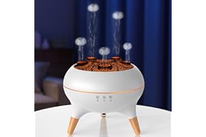 ‎BINDOKUN Flammen Aroma Diffuser, 250mL Luftbefeuchter Schlafzimmer, 2 Spray Muster DuftöL Diffuser,Air Diffuser Humidifier mit 7 Farben LED-Licht & Timing-Funktion Defuser für Kinder