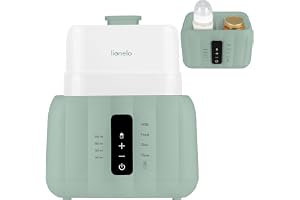 Lionelo Thermup Duo Dubbel Flaskvärmare & Sterilisator, 6-i-1 Funktioner | Mjölk- och Matuppvärmning, Upptining, Sterilisering, NTC-sensor, Pekskärm, BPA-fri, Snabb och Säker Uppvärmning