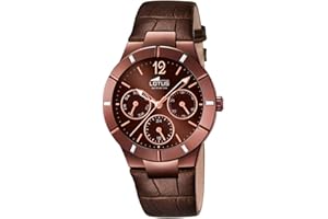 Lotus - 15918/2 - Montre Femme - Quartz - Analogique - Aiguilles Lumineuses - Bracelet Cuir Marron