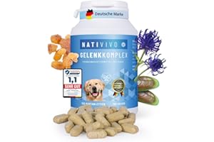 ‎NATIVIVO NatiVivo Hunde Gelenktabletten Grünlippmuschel Gelenkkomplex Vital Rezeptur mit Weihrauch, Teufelskralle & MSM. Unterstützt Gelenke & Beweglichkeit, hohe Akzeptanz. Made in Germany!