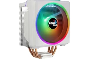 Aerocool CYLON4FW, Disipador CPU ARGB Blanco, TDP 145W, Ventilador ARGB 12cm, HCTT