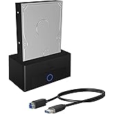 ICY BOX HDD / Festplatten Docking Station USB 3.0 für SATA 2,5 Zoll & 3,5 Zoll, Festplatten Lesegerät, Adapter, Extern, Schwa