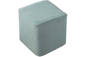 AQIGR Ottomane Schonbezug Hockerbezug, Hocker Hussen für Quadratische Fußhocker, Stretch Bezug Ottomane Abdeckung Überzug Hocker Protector Waschbar Hockerabdeckung ( Color : Pea green , Size : 50x50x50cm )