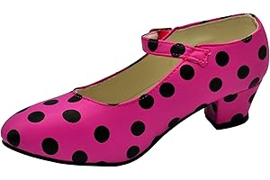 AMINA JAADE Zapato de Baile Flamenco o sevillanas con Tacón para Niña y Mujer. Zapato de Feria