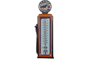 VIDAL REGALOS Termómetro Pared Gasolinera Vintage Motos 47 cm