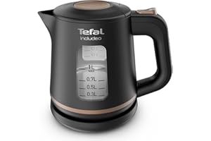 ‎TEFAL Tefal KI5338 Includeo Wasserkocher, Fassungsvermögen 1 L, Anti-Rutsch-Griff, einfach abzulesende Wasserstandsanzeige, 360°-Drehsockel, herausnehmbarer Filter, 2400 W, 23.3 x 16.6 x 20 cm