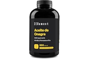 Aceite de Onagra 1000 mg, 10% GLA, Prensado en Frío, con Vitamina E Natural - Fuente Natural de Omega 6, Apoyo Femenino y Equilibrio Diario, 200 Cápsulas Blandas - Zenement