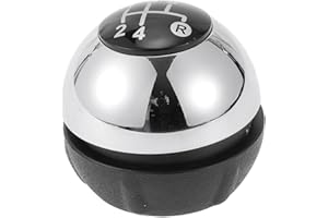 TUCKBOLD 5 Speed Manual Gear Shifter Knob for Fiat 500C | Front Automotive Gearbox Stick Shifter Lever Knob Black Chrome Silver Tone Plastic 1 Pcs