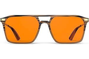 Goiteia 100% Orange Blue Light Blocking Glasses-Amber Tint Gaming Glasses for Better Sleep/Eyes Strain/Light Sensitive-Ultra Light & Spring Hinges for Better Comfor