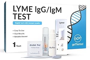 GetTested Lyme IgG/IgM Rapid Test Kit, 10-Minute at-Home Results for Lyme Disease Test, Convenient, Private and Easy to Use, No Appointment or Lab Required