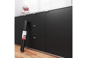 Decotalk Självhäftande rulle för möbler matt svart 60 x 300 cm tapet sovrum vuxen modern svart film dekorativ möbeldekal viny