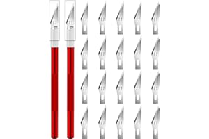 Artcut 2 Pz Cutter Di Precisione Taglierino Di Precisione, Bisturi con 20 Lame Taglierino, Bisturi Modellismo Bisturi Chirurgico, Taglierinomini Cutter Bisturi per Pane per Hobby, Arte (Rosso)