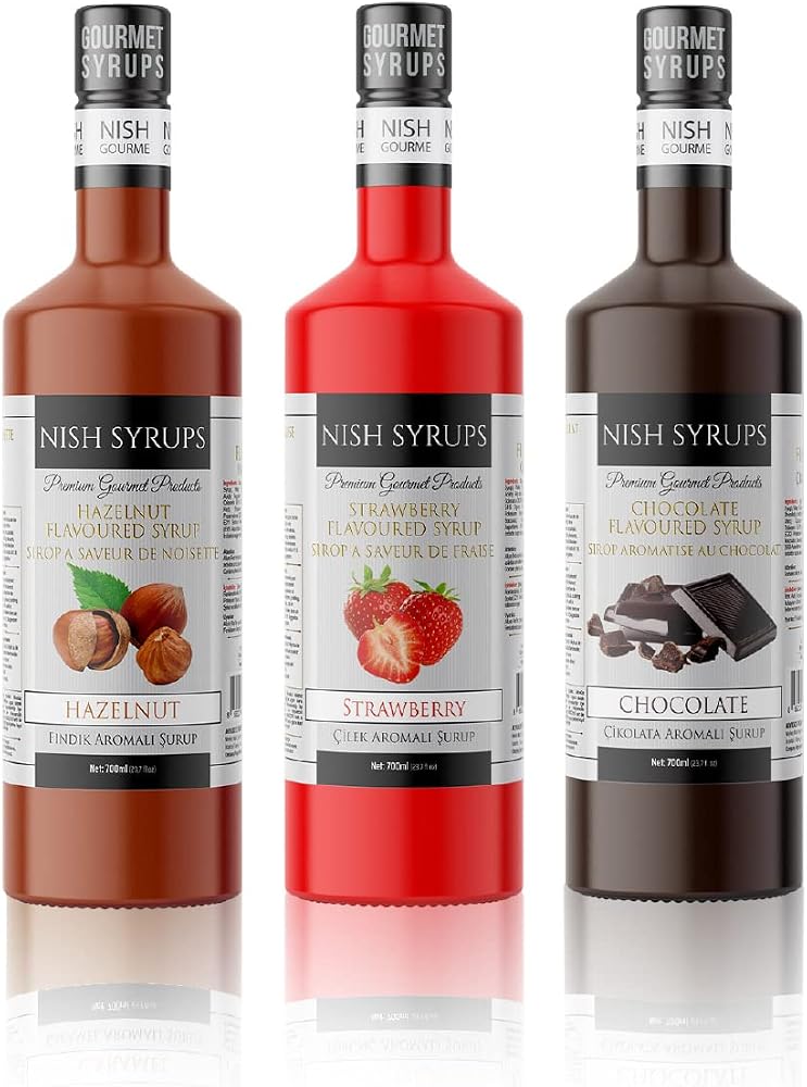 Nish Fındık Çilek Çikolata Aromalı Şurup 3'lü Set (3x700 ML) - Pet Şişe