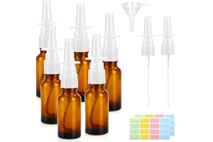6 st 20 ml glas nässprayflaskor tomma – återanvändbara & påfyllningsbara sprayflaskor med munstycken, tratt, etiketter – För eteriska oljor, parfym, saltlösning, DIY-hemmedel