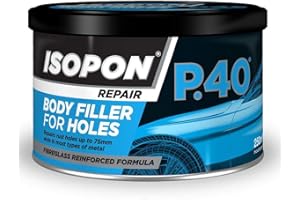 U-POL Isopon P40 Fibre Glass BodyFiller 250ml Used on Bare Steel And Original Paint Repairs Damaged Body Panels Very Durable Waterproof Can be Over Painted
