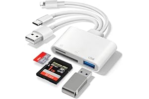 Ticenpe SD-kortläsare USB-A USB-C Lightning till SD Micro SD USB-kortläsare, OTG-adapter minneskortläsare för SD/Micro SD/USB