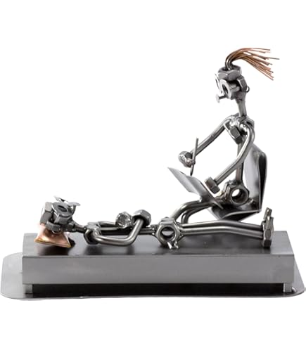 Steelman24 I Schroevenmannetje psychater met visitekaartjeshouder I Made in Germany I Handwerk I Geschenkidee I Stalen figuur I Metalen figuur I Metalen mannetje