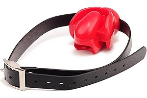 Kutocesy Mordaza Boca Sex para Bondage BDSM Fijación de la Lengua con Bola de Silicona ajustable Esclavo Fetiche Juguete Sexual para Mujeres Hombres y Parejas (Red)