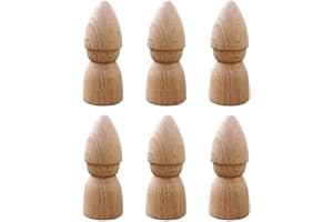 FOMIYES 6pcs Wooden Gnome Peg Doll Unfinished Wooden Peg People Figures Mini Peg Doll Bodies DIY Painting Puppets for Arts and Crafts Projects Role Play Game Beige