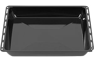 ICQN Tiefes Backblech 445 × 375 × 50 mm, Kompatibel mit Bauknecht, Indesit, Whirlpool-Gruppe & Algor, Emaillierte Backbleche für Backofen & Herd