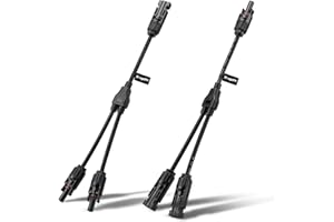 BougeRV Y Stecker Solarkabel Y Verteiler für 2.5mm²/4mm²/6mm² Solar Kabel 1Y2 PV Stecker für Solarpanel Photovoltaik Solarstecker IP67 Solarverbinder Anschluss (MMF + FFM, 1 bis 2, 32cm, 4mm2)