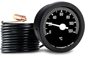 BEST SOLAR Termometro capillare ricambio caldaia, 0/120°C, diametro esterno 57 mm