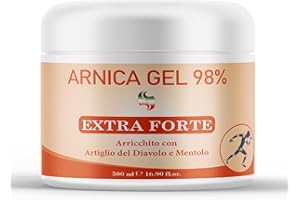 TRICO HAIR ITALY crema Arnica per cavalli uso umano 98%,arnica Gel e Artiglio del diavolo Pomata forte,con Mentolo 500 ml.Ideale per massaggi a Muscoli, Articolazioni e contratture