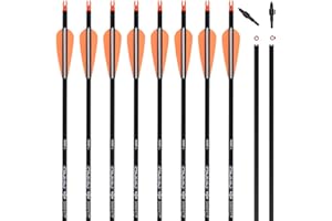 ELONG OUTDOOR Flèches 30 31 Pouces flèches en Carbone flèches d'arc flèches de Chasse pour Arc Classique, Arc Long et Cible d'arc Traditionnel Pratique Le tir de Chasse en Plein air