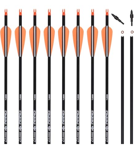 Flèches Carbone 32 Pouces Pour Arc – Pack De 6/12 Avec Plumes D'oie Véritables