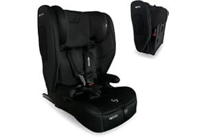 My Babiie MBCS80 Foldable Toddler to Booster R129 Child Car Seat - ISOFIX with Top Tether, Harness, 76-150cm (Approx. 9-36kg, 15 Months - 12 Years), i-Size, Group 1/2/3, Forward Facing - Black